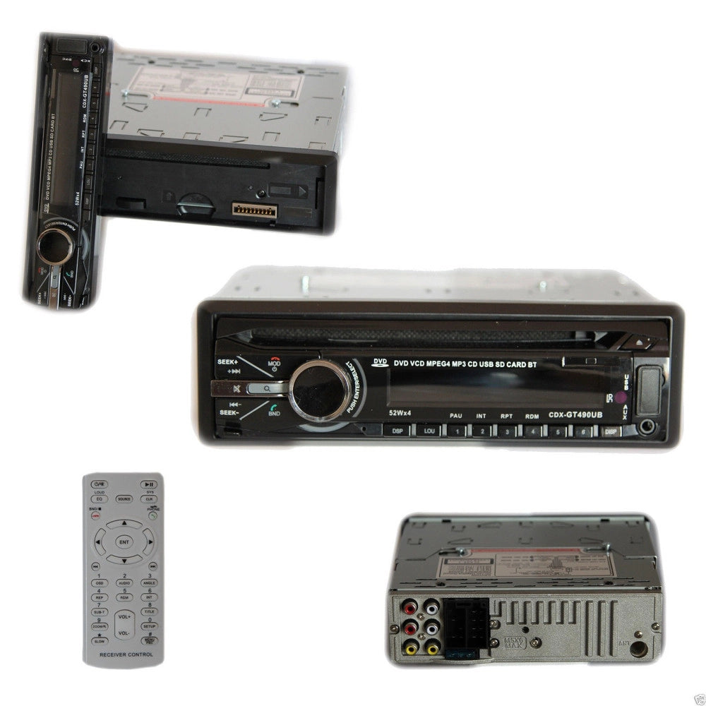 Trade Shop - Autoradio Stereo Bluetooth Frontalino Estraibile Fm Mp3 Usb Sd Cd Dvd Lcd 52wx4 -