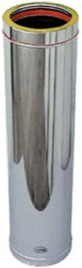Tubo doppia parete in acciaio inox coibentato per canne fumarie 1mt -Varie Misure- ø100/150