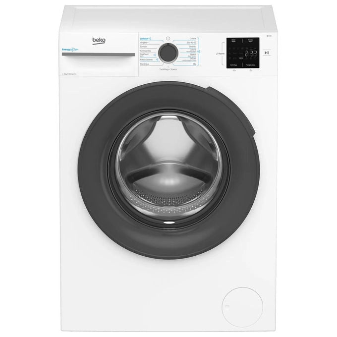 Beko lavatrice carica frontale 9 kg, 1400 giri-min, classe A-30%, inverter, vapore EnergySpin, bianco, BMWG9149DB