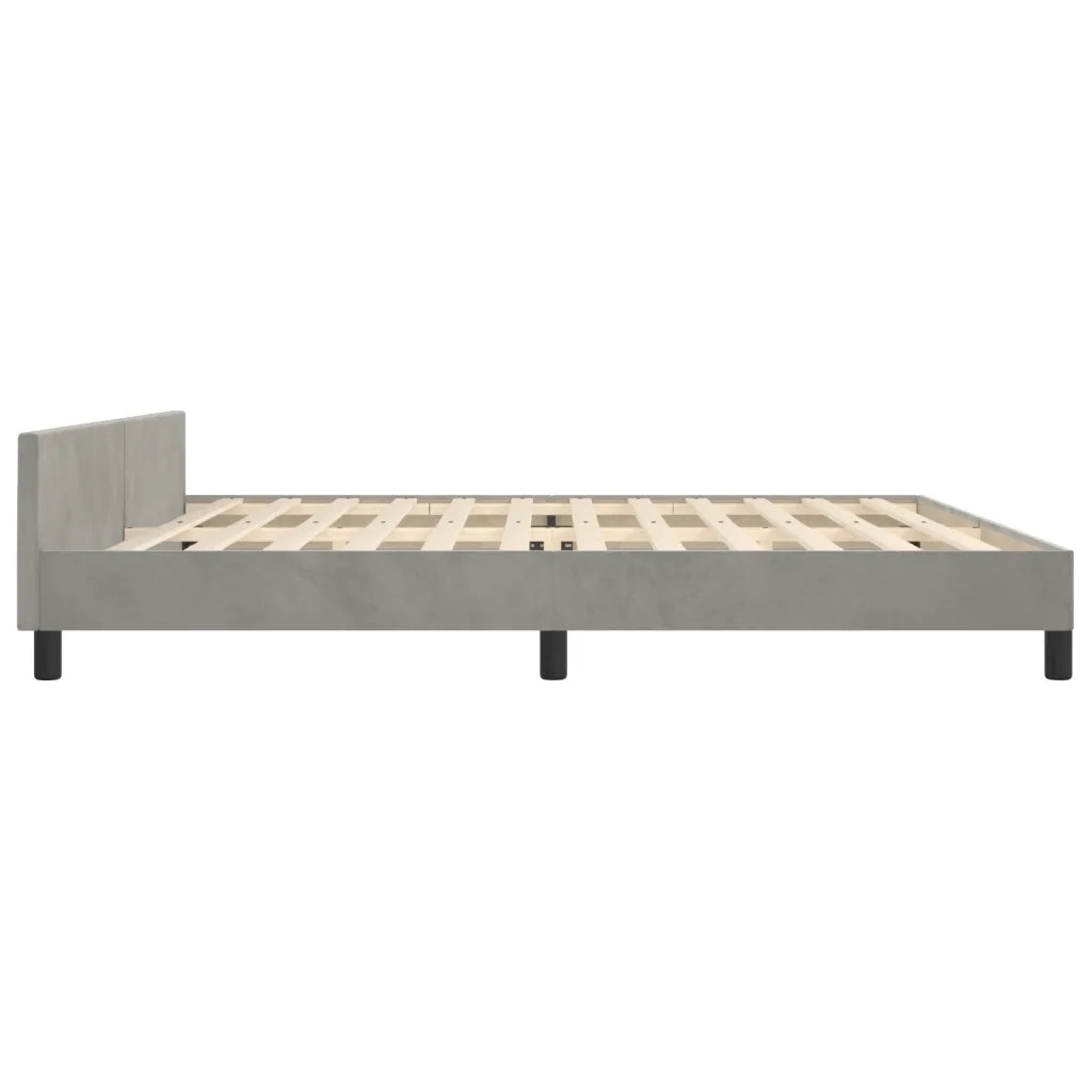 Giroletto con Testiera Grigio Chiaro 200x200 cm in Velluto cod mxl 43141