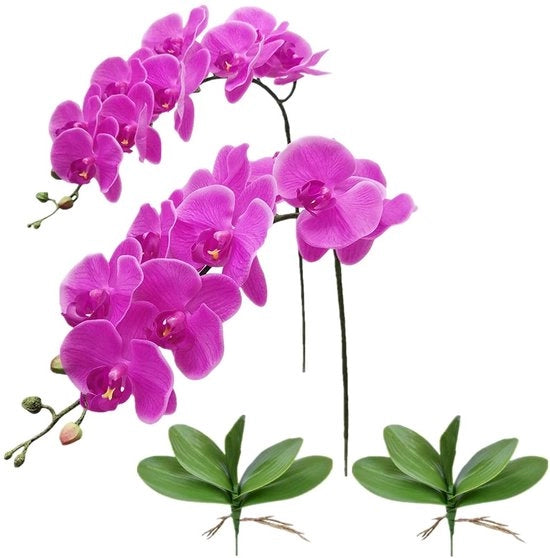 Orchidee Artificiale 42 Pollici - Steli di Finto - Petali di Finto con Effetto Reale - Decorazione per Matrimoni - Steli Realistici - Facile da Manutenere - Finta Orchidee