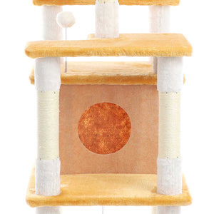 Fudajo Albero tiragraffi per gatti 164cm bianco/marrone con sisal e cuccetta