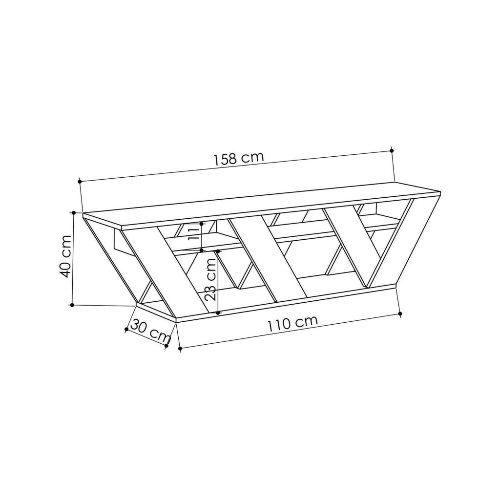 Mobile porta TV Arcobaleno, Credenza da soggiorno, Armadio basso per TV, Base parete attrezzata, 158x30h40 cm, Antracite