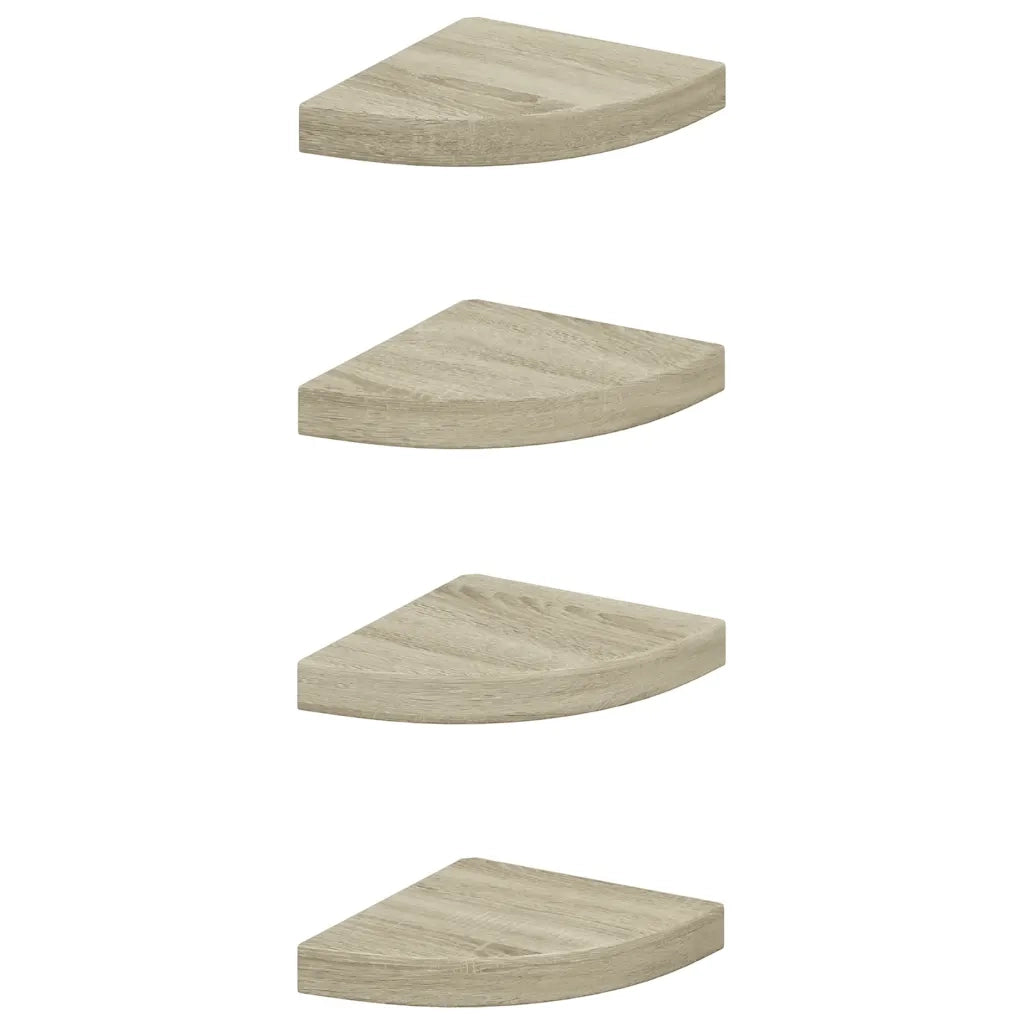Scaffali Angolari a Parete 4 pz Rovere 25x25x3,8 cm MDF cod mxl 32780