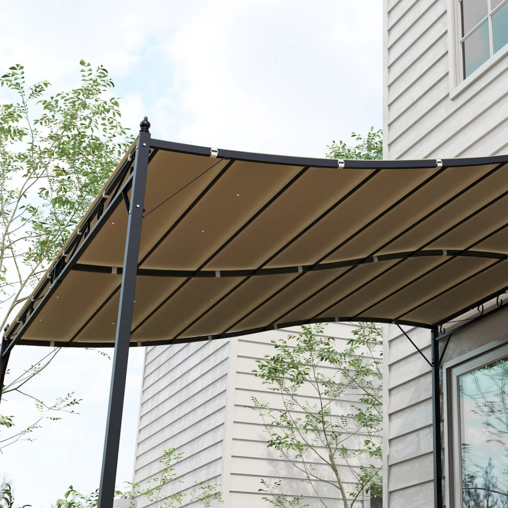 Telo Copertura per Gazebo Pergola 297x297 cm con 16 Fori di Drenaggio in Poliestere Beige