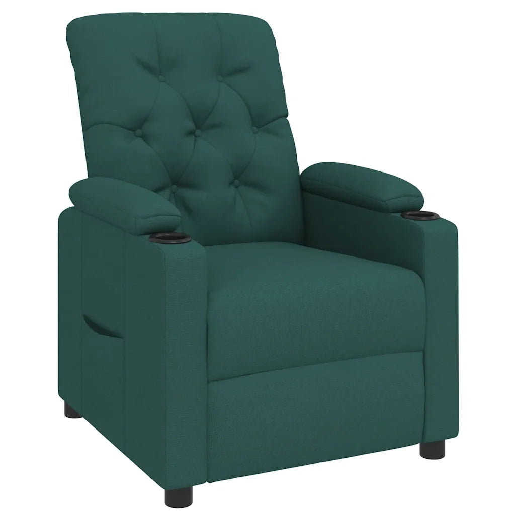 Poltrona Reclinabile in Tessuto Verde Scuro 339108