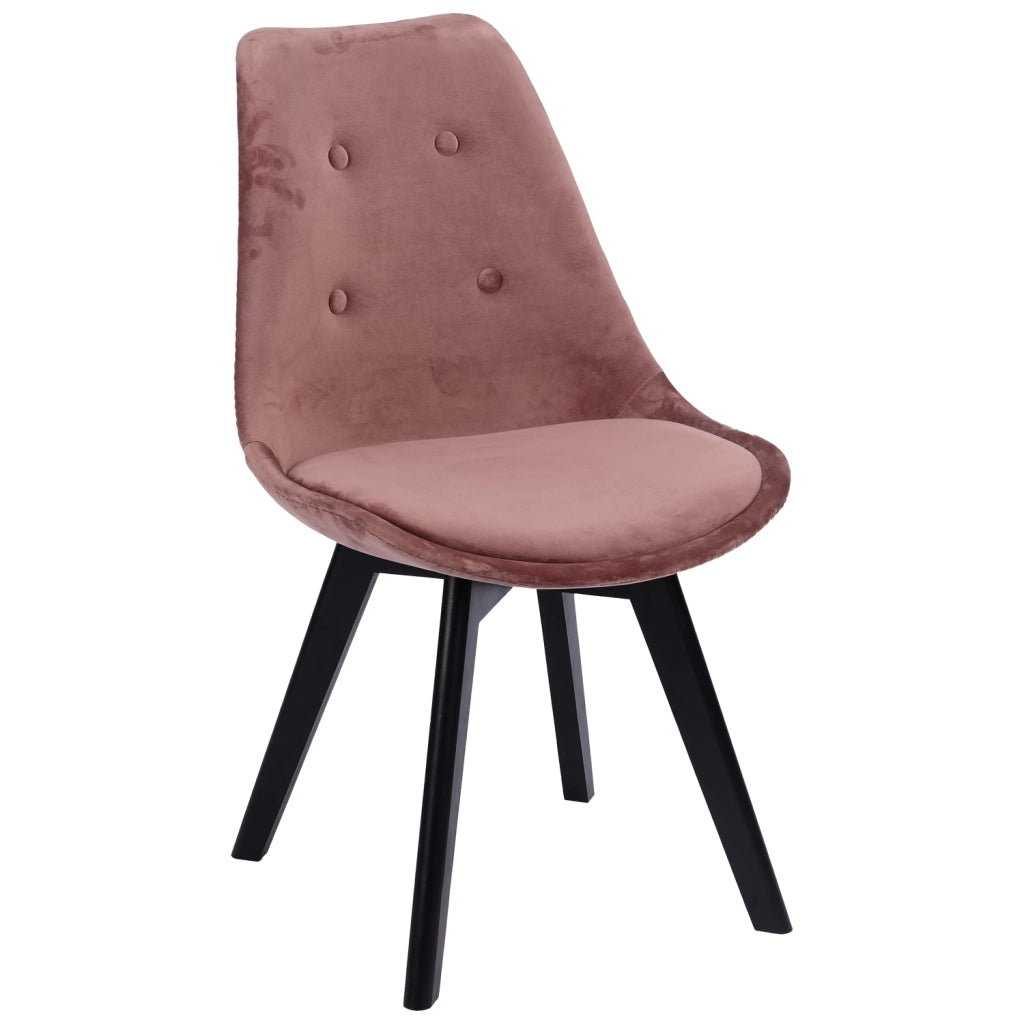 Set di 4 sedie in velluto rosa NORA con cuscino