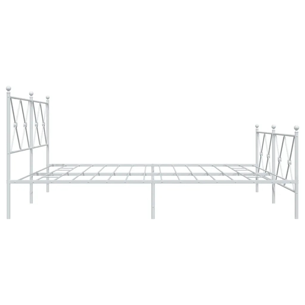 Giroletto con Testiera e Pediera-Struttura Letto Metallo Bianco 183x213 cm 164338