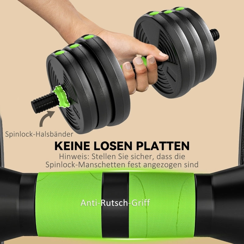 Set di manubri regolabili da 20 kg, set di manubri, bilancieri, set per allenamento con i pesi