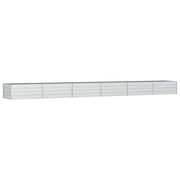 Fioriere | Cassetta per fiori | Letto Rialzato Giardino 600x80x45 cm in Acciaio Zincato Argento
