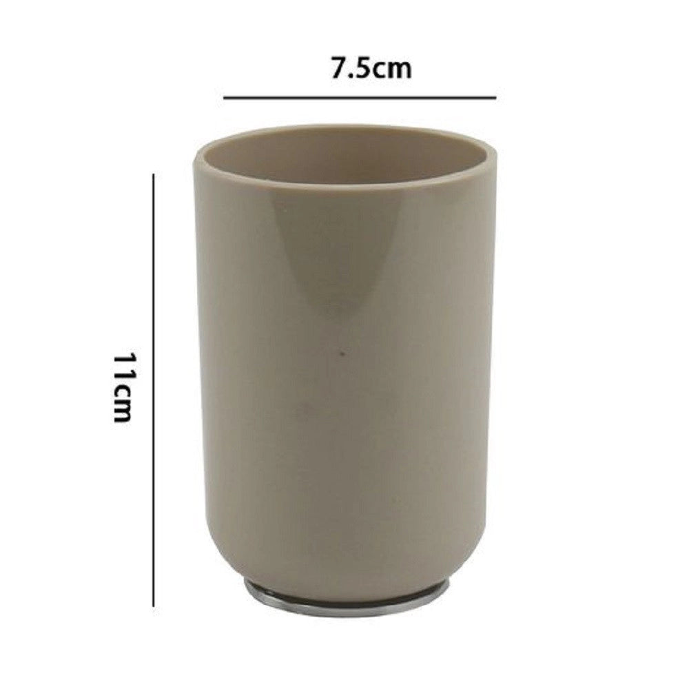 Trade Shop - Bicchiere Portaspazzolini Dentifricio Tortora Silver Accessori Arredo Bagno 69467 -