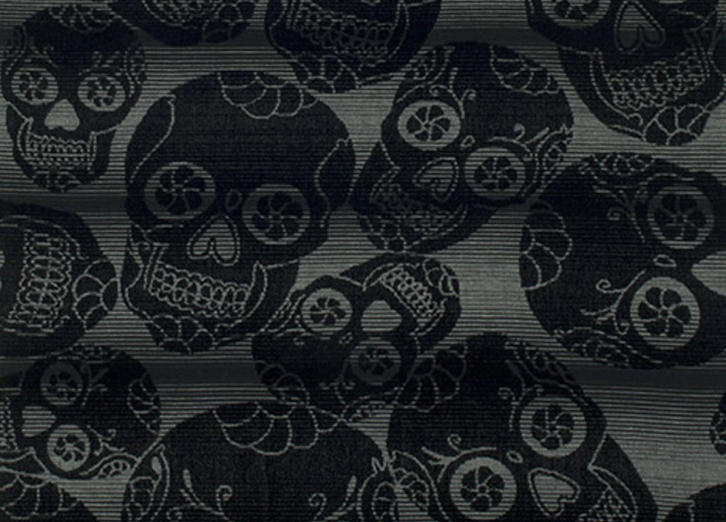 Telo Mare Spiaggia Piscina Jacquard In Spugna Disegno Multi Teschio - Telo Mare - Nero
