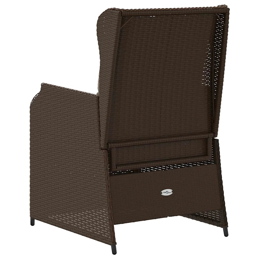 vidaXL Panchina da giardino con cuscino 2 pcs Marrone Poly Rattan