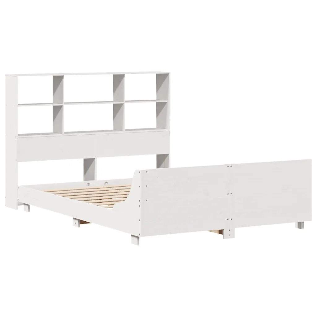 Giroletto senza Materasso-Struttura Letto Bianco 140x200 cm Legno Massello Pino 419416