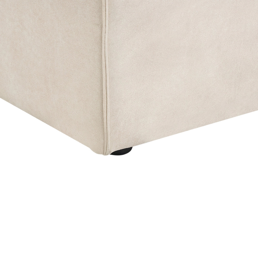 Divano componibile a 2 posti senza braccioli Divano componibile in velluto beige con gambe nere Soggiorno moderno