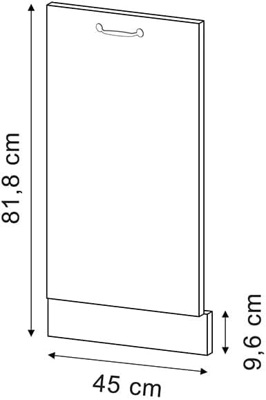 Pannello frontale della lavastoviglie R-Line, Nero lucido, 60 cm, PL Marmo