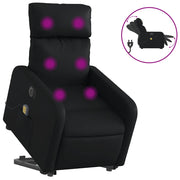 Poltrona Alzapersona Massaggiante | Sedia Relax Elettrica Nera in Similpelle