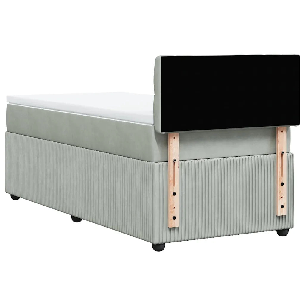 Giroletto a Molle con Materasso Grigio Chiaro 90x200 cm Velluto 3289944