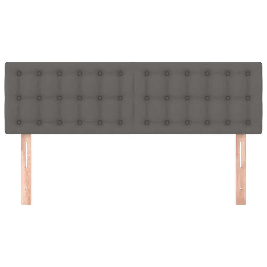 Testiera Grigio 144x5x78/88 cm in Similpelle 346468