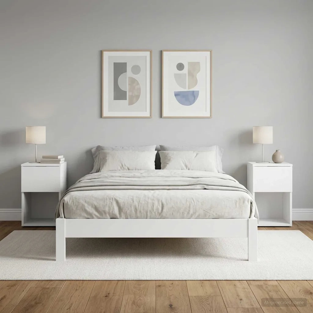 Armadietto per letto 2 pz Bianco 29 x 31,5 x 49 cm CFW6544498