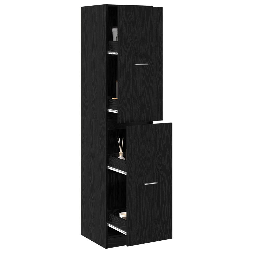 armadio da farmacia rovere nero 40x41x174,5 cm legno ingegnerizzato