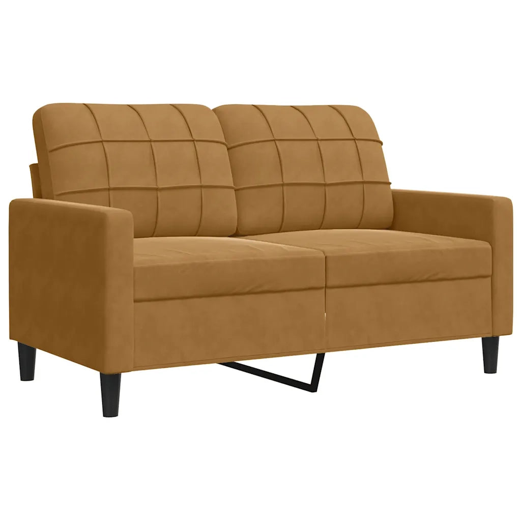 Set di Divani 4 pz con Cuscini Marrone in Velluto