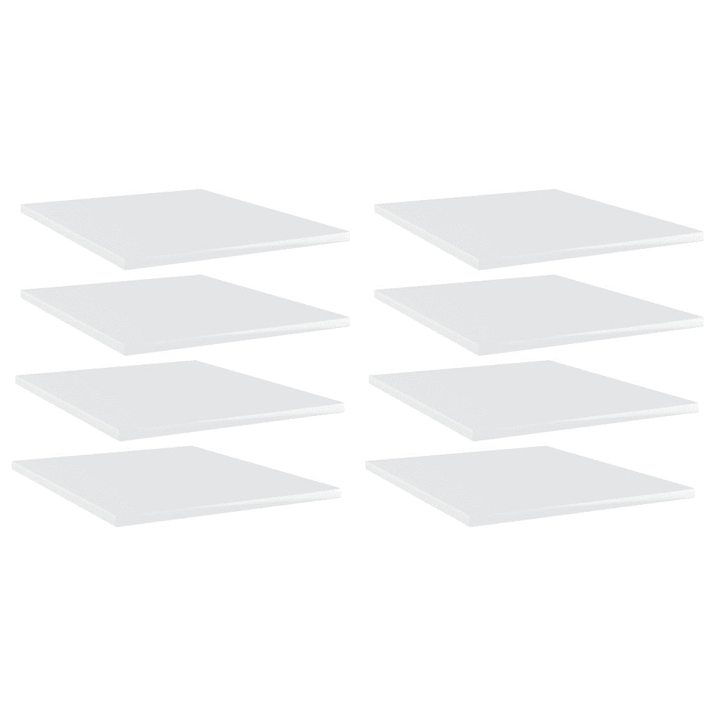 Ripiani per Libreria 8 pz Bianco Lucido 40x50x1,5 cm Truciolato cod mxl 40421