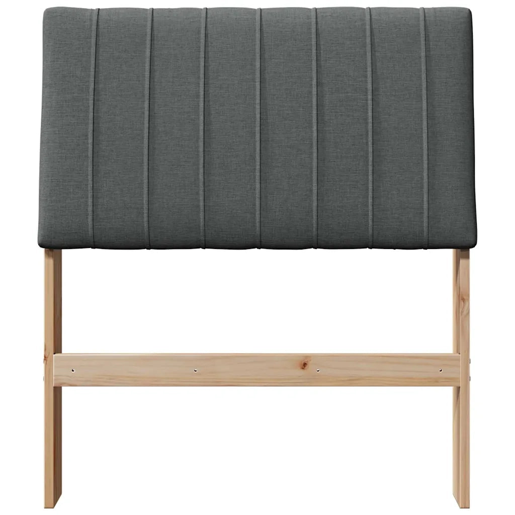 Testiera imbottita Grigio scuro 75 cm Pino massello 879425