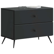 Comodino | Armadio da Notte | Mobiletto da notte Nero 62 x 34,5 x 47,5 cm Legno ingegnerizzato