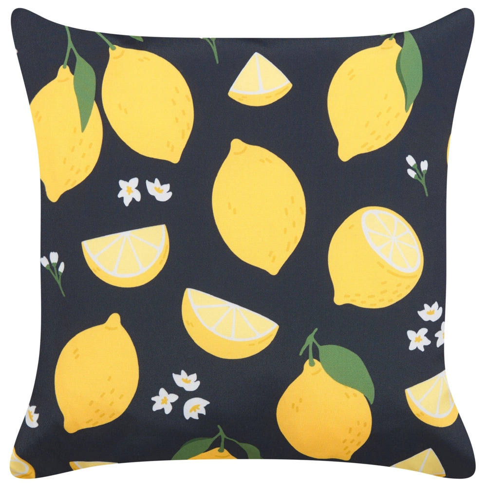 Set di 2 cuscini in poliestere con motivo a limoni 45 x 45 soggiorno camera da letto