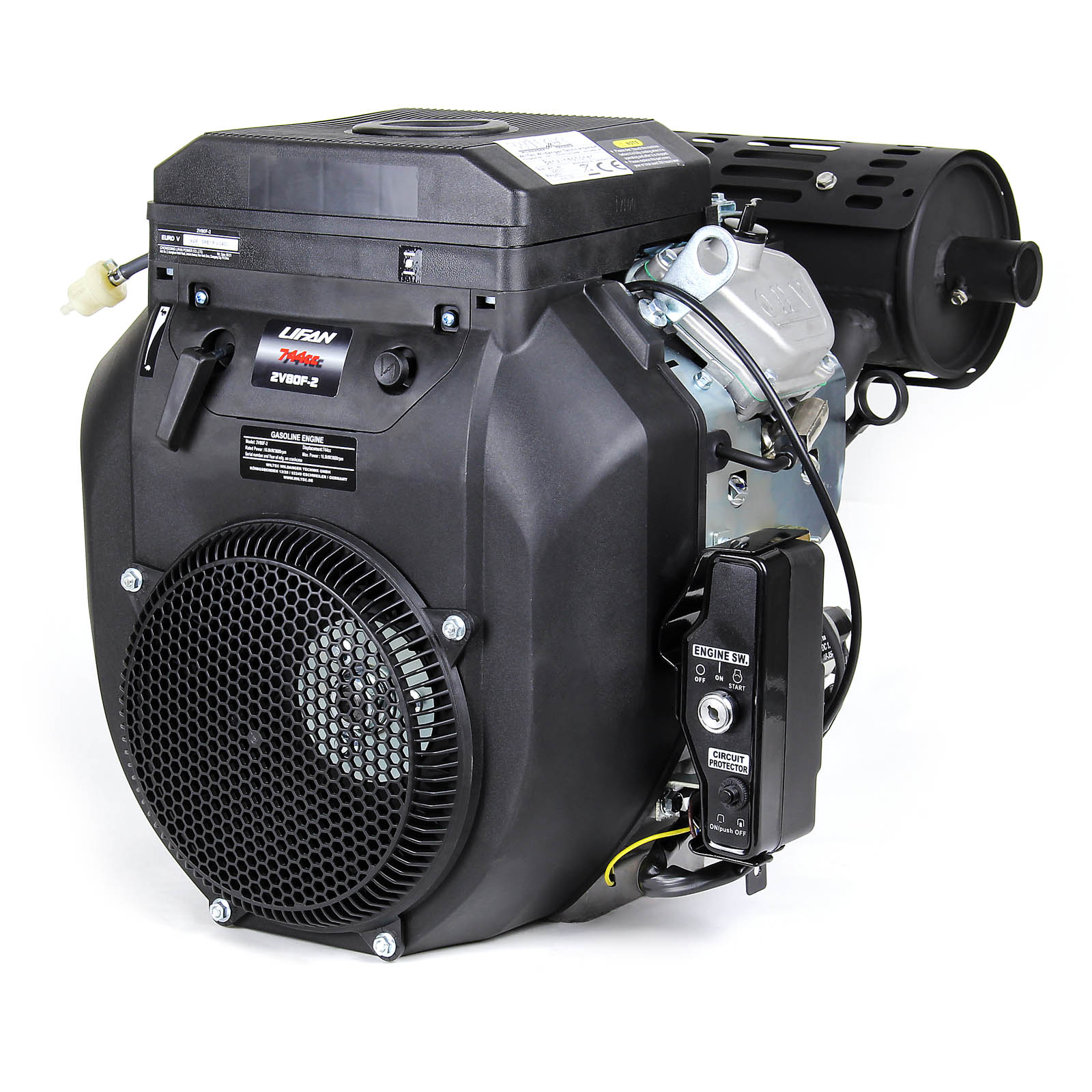 LIFAN 2V80F Motore a benzina a 2 cilindri, 24kW, avviamento elettrico per trattori ed escavatori