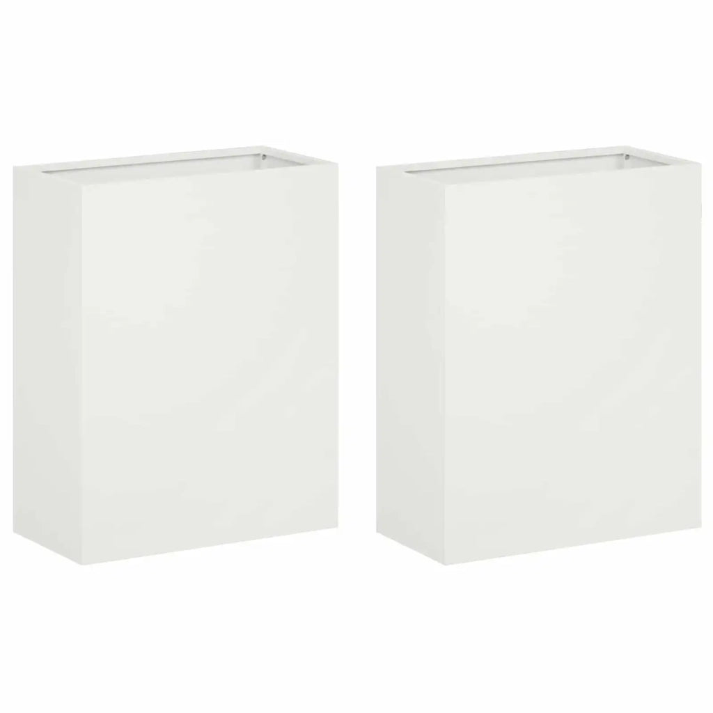 Vaso da giardino 2 pz Bianco 40 x 20 x 50 cm 8005417