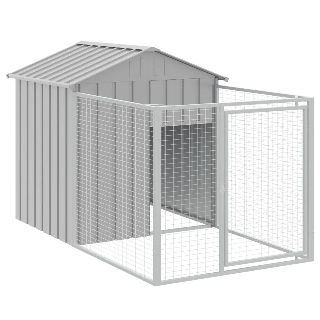 Casetta Cani Tetto Grigio Chiaro 117x609x123 cm Acciaio Zincato 3189065