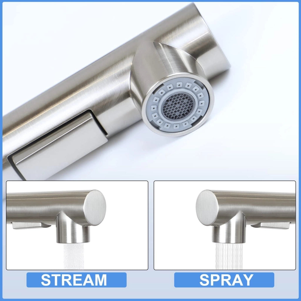 ZMH Rubinetti cucina estraibile in acciaio inox con doccia e 2 getti