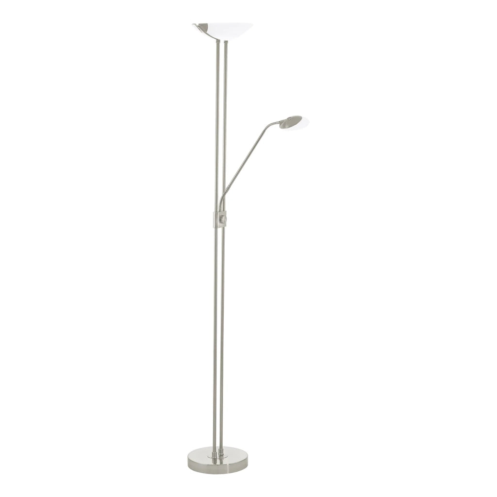 Piantana Moderna Baya Led Acciaio Nichel Satinato Luce Led Integrato 20W