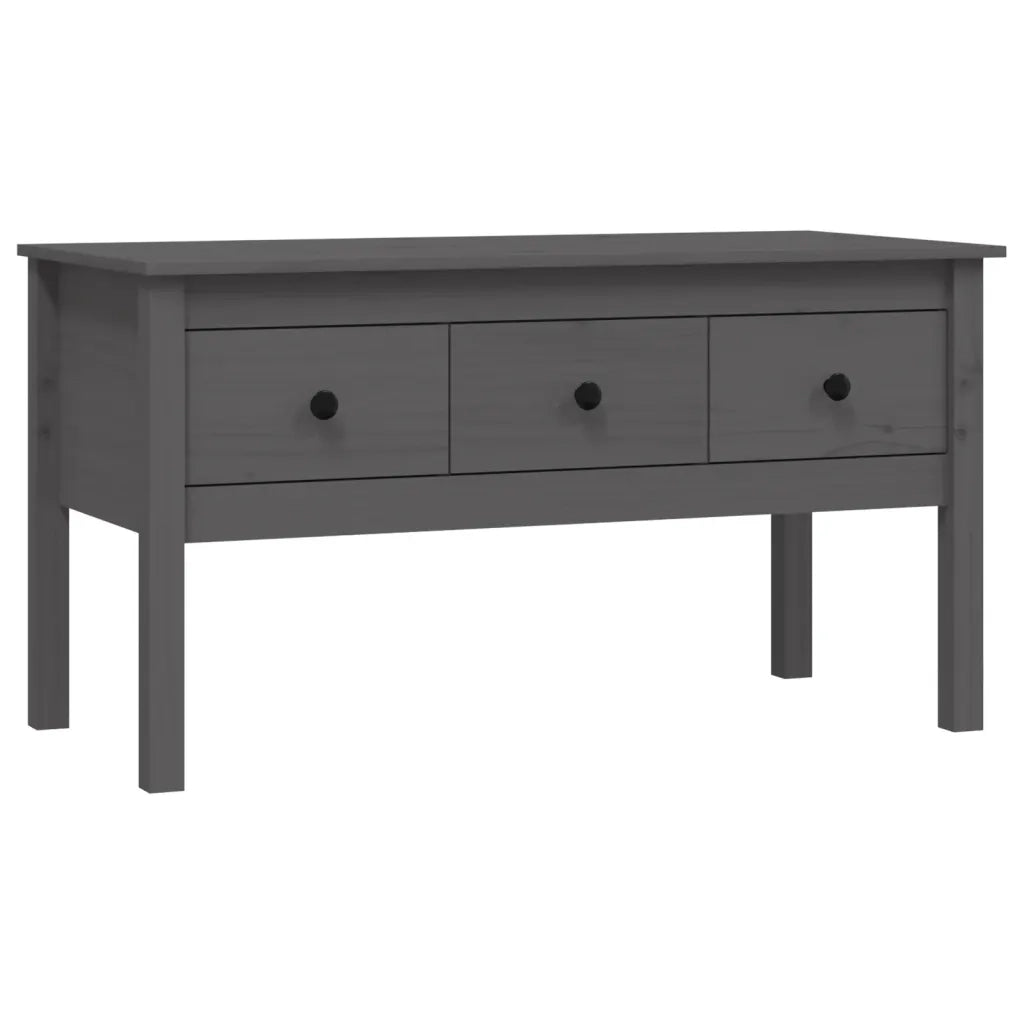 Tavolino da Salotto-Tavolino da soggiorno Grigio 102x49x55 cm Legno Massello di Pino