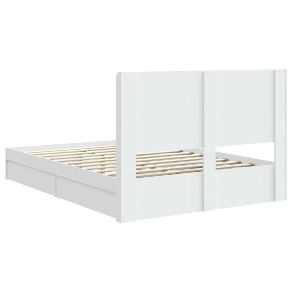 Struttura del letto con stoccaggio e testata Bianco 3414007