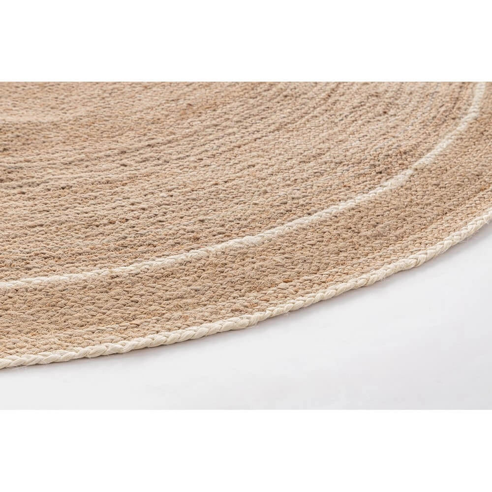 Tappeto rotondo in iuta naturale con bordo nero 180 cm - ANDERSON