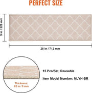JK24 - Mattonelle di assorbimento - Mattonelle di assorbimento autoadesive - Mattonelle antiscivolo - Mattonelle orizzontali - Marrone - Assorbimento del rumore - 15 pezzi - 71,2 cm x 22,8 cm