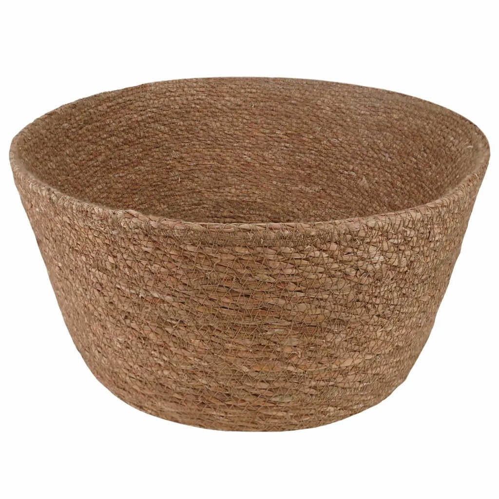 Vaso da fiori con manici Naturale Ø 22 x 20 cm 100% Erba marina 42012254