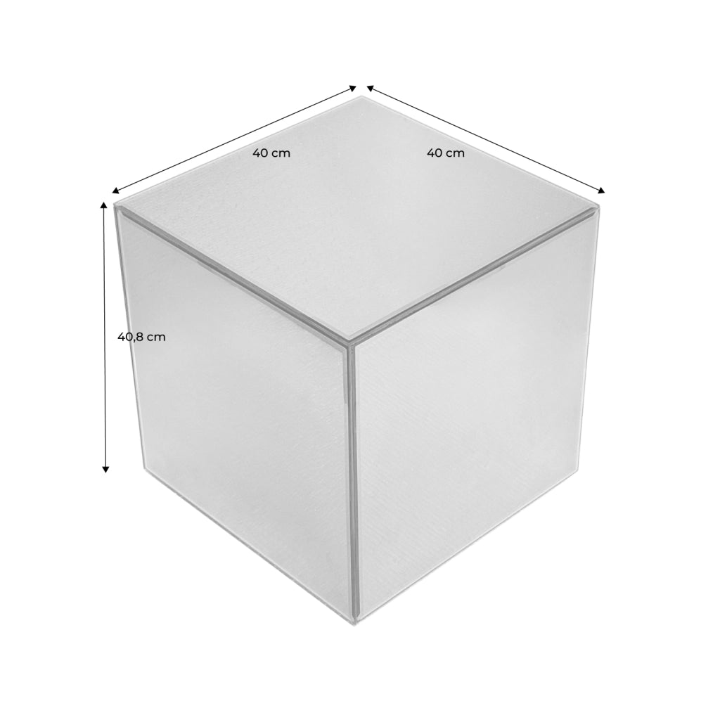 Tavolo cubico a specchio, tavolino da divano, ambre