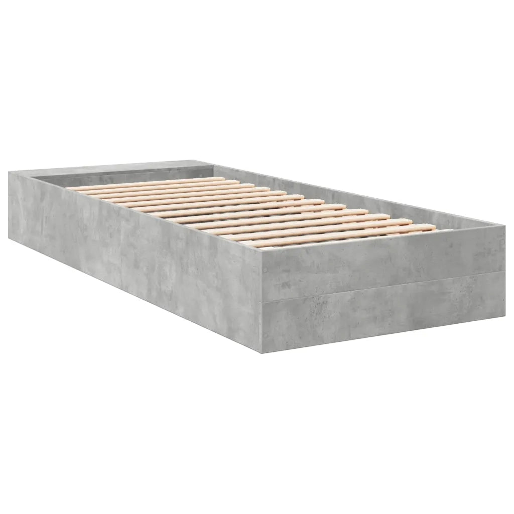 Giroletto-Struttura Letto Grigio Cemento 90x200 cm in Legno Multistrato 270056