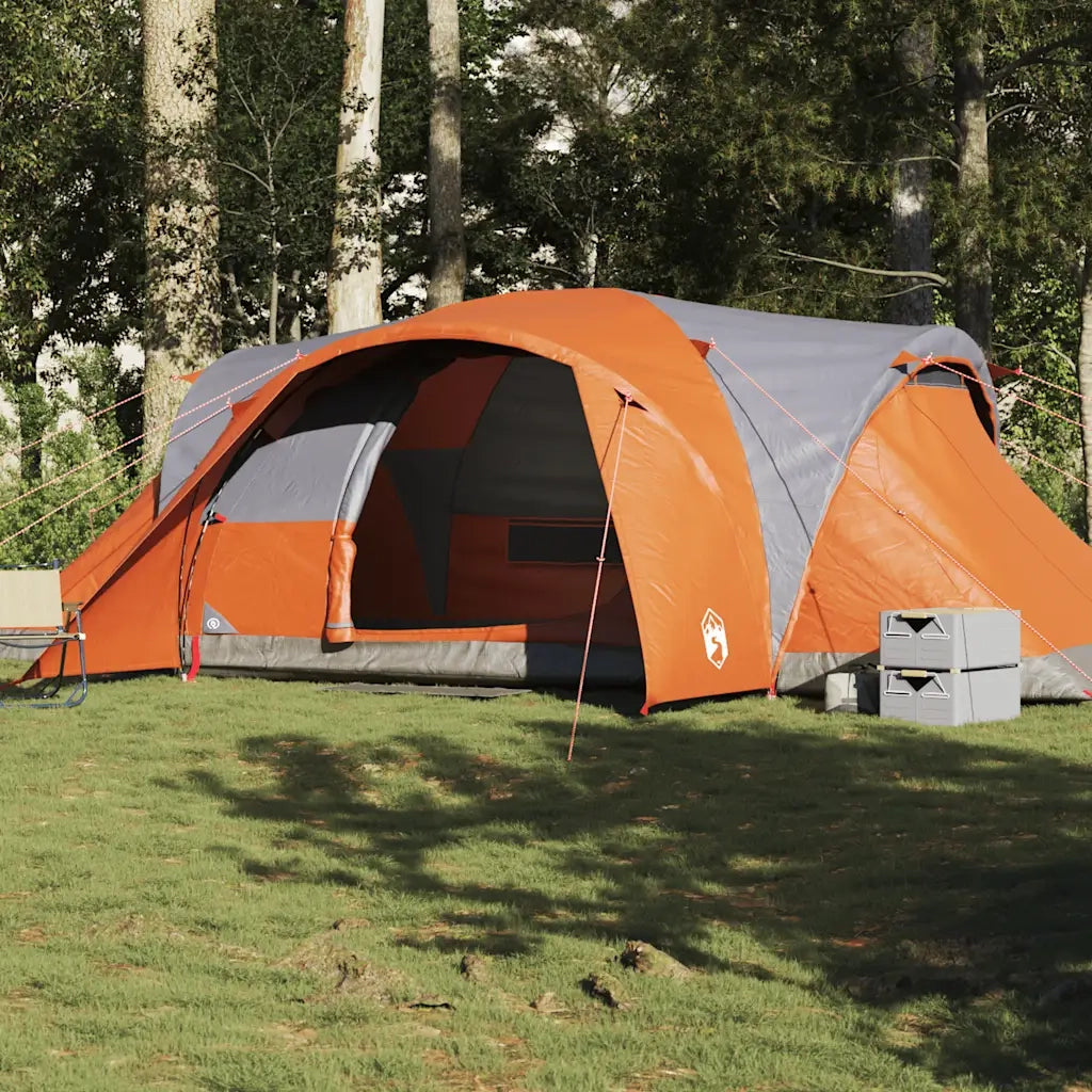 Tenda da Campeggio a Cupola 6 Persone-Tenda per Escursionismo Grigio e Arancione 865222