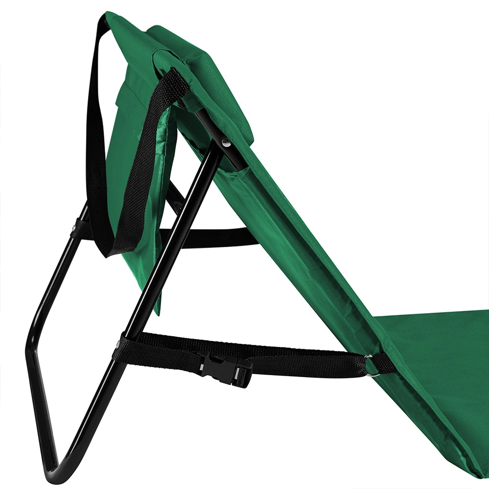 Set 2 Lettini Spiaggia Stuoia Materassino Mare Pieghevole Regolabile Verde