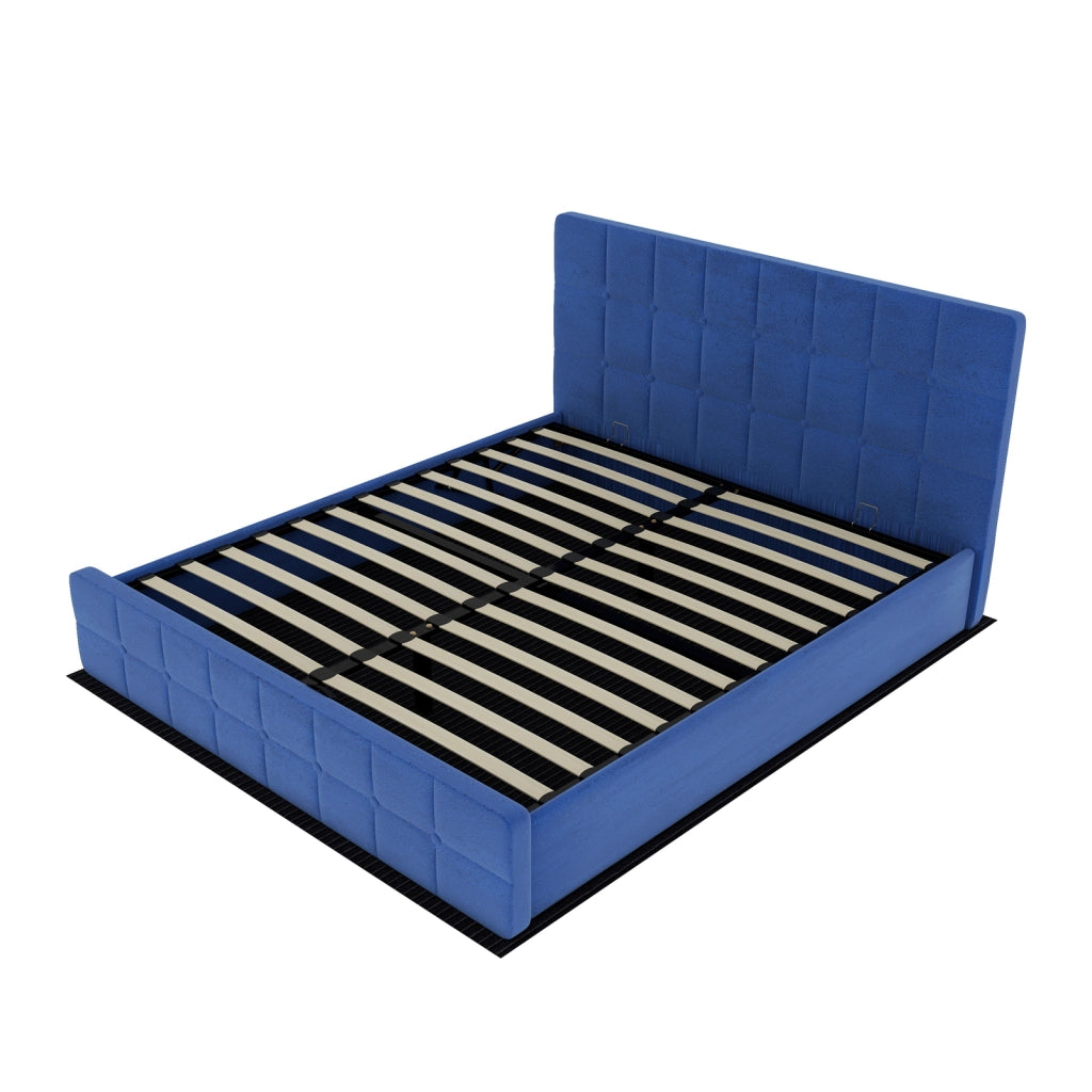 letto imbottito flanella blu 160 x 200 cm