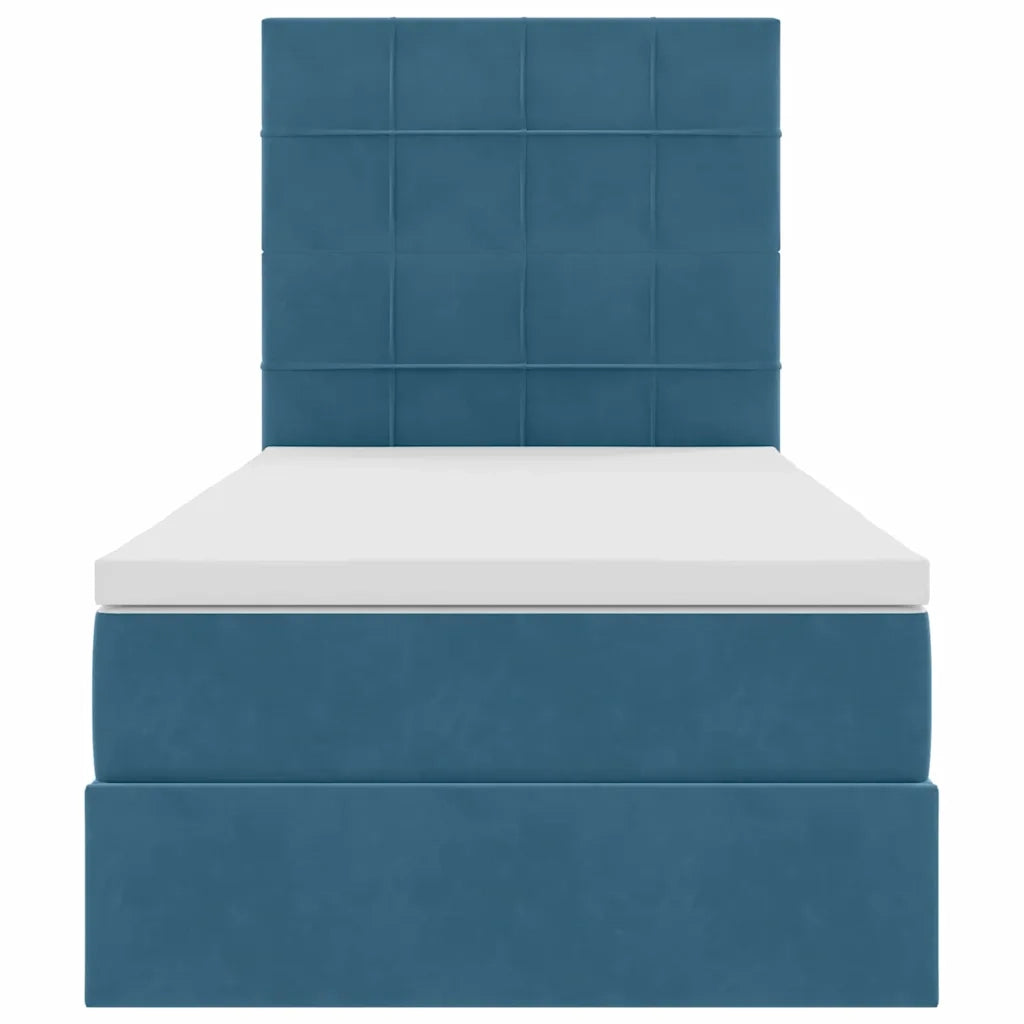Letto con contenitore e materasso Blu Scuro 100 x 200 cm