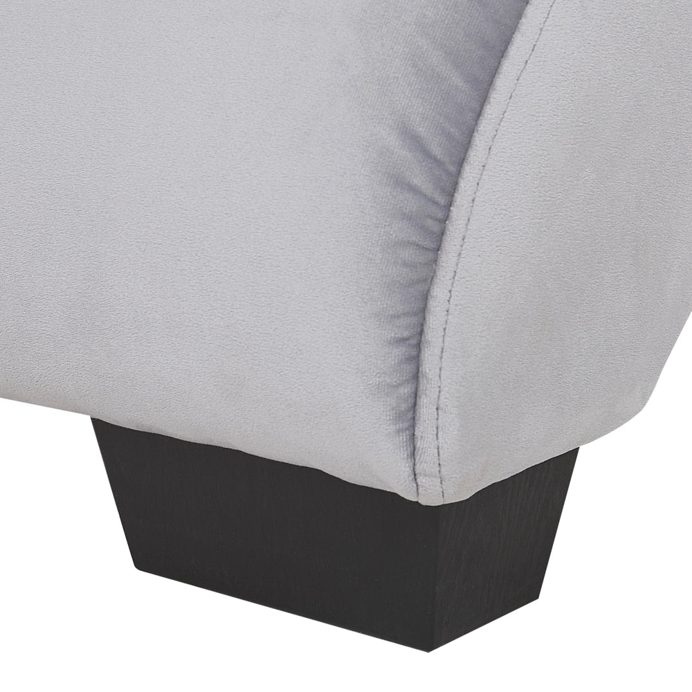 Chaise longue Altoparlante Bluetooth integrato in velluto grigio Caricatore USB Design moderno Divano curvo per 1 persona Soggiorno