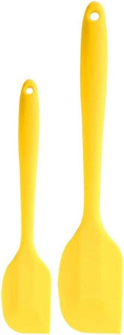 Set di spatole in silicone per utensili da cucina antiaderenti (giallo) con manico lungo per la preparazione di torte di burro.