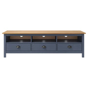 Mobile Porta TV-Credenza per TV Hill Grigio 158x40x47 cm in Legno di Pino