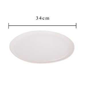 Set 2 Piatti in Ceramica Decorato Larghezza 34 cm